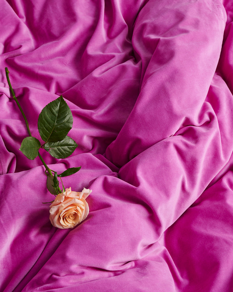 Super Pink Velvet Quilt Cover