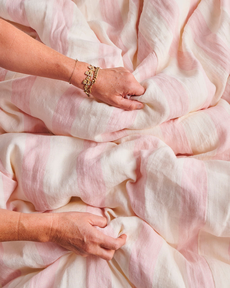 Candy Stripe Linen Quilt Cover