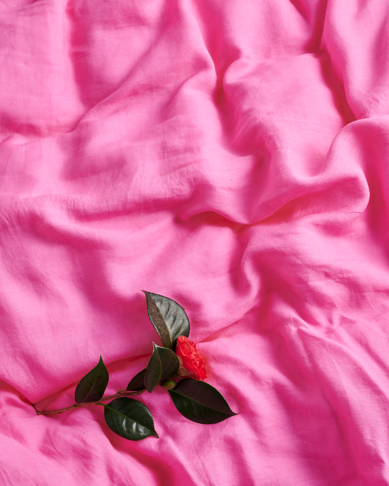 Aurora Pink Linen Quilt Cover