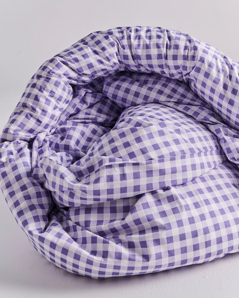 Lilac Gingham Organic Cotton Quilt Cover