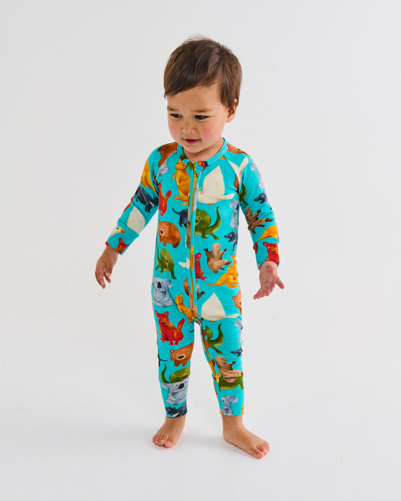 Home Among The Gum Trees Organic Long Sleeve Zip Romper