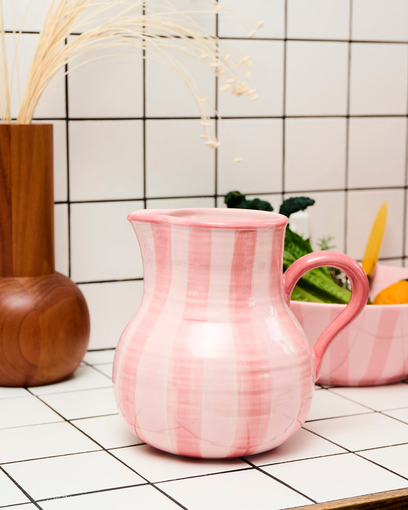 Pink Stripe Water Jug