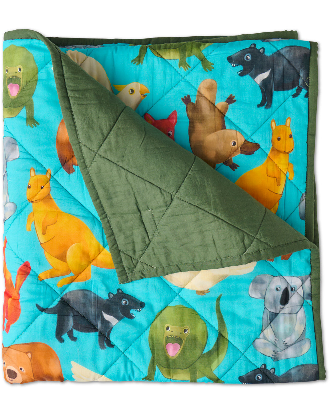 Home Among The Gum Trees Quilted Cot Bedspread