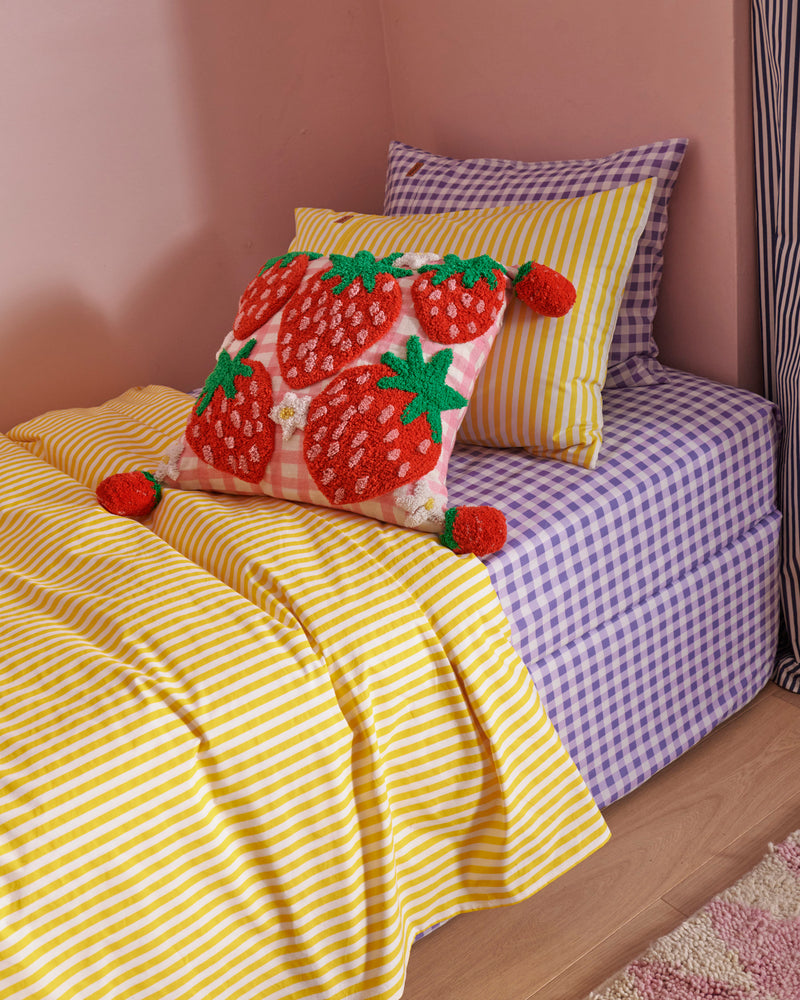 Strawberry Jam Tufted Pom Pom Cushion