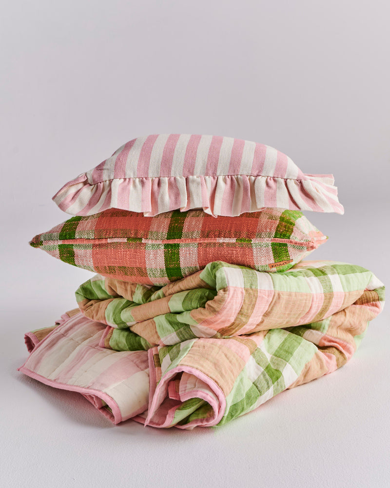 Cotton Candy Square Frill Upholstery Cushion