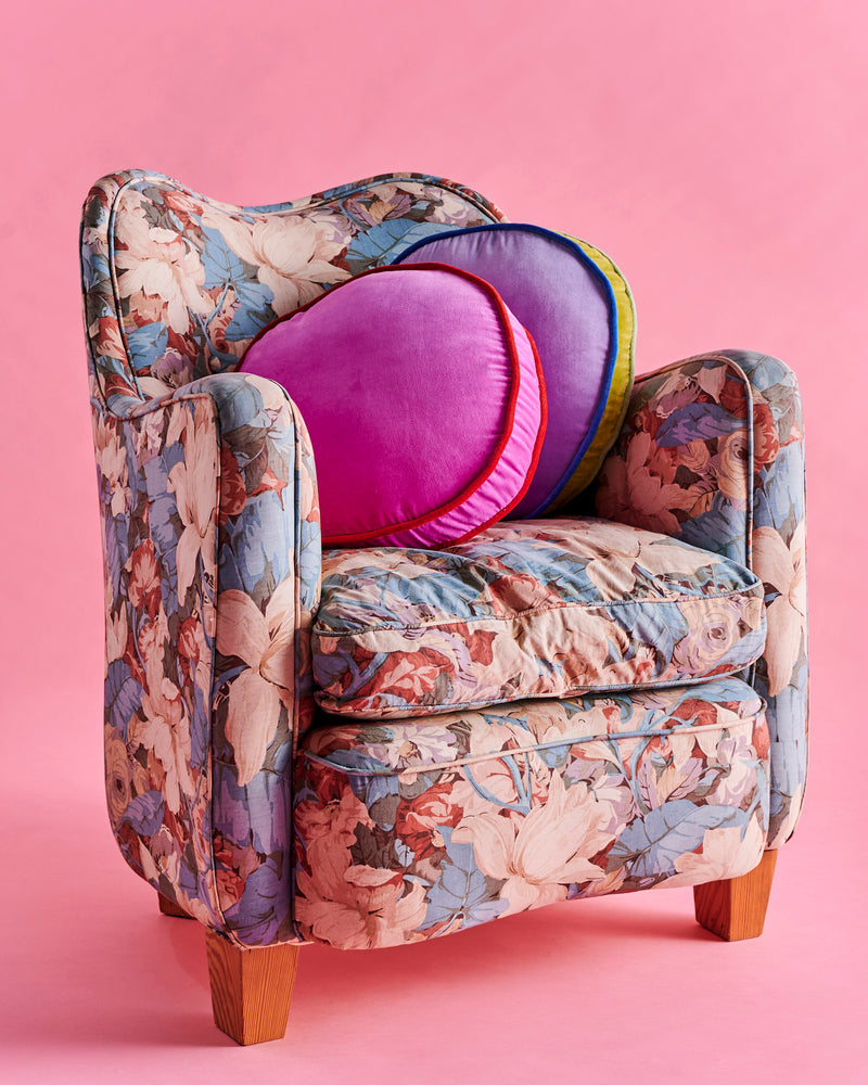 Pink Ambition Velvet Pea Cushion