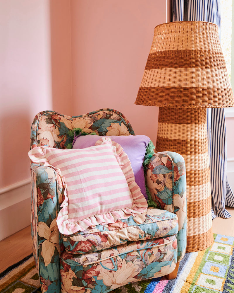 Cotton Candy Square Frill Upholstery Cushion