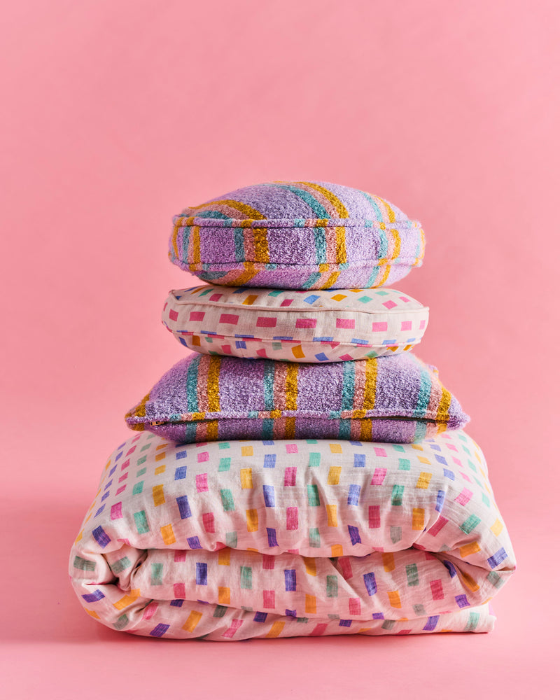 Mirage Stripe Boucle Pea Cushion