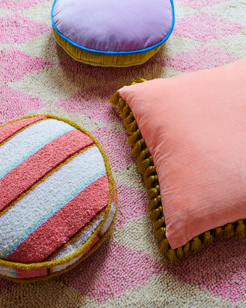 Rose Water Stripe Boucle Pea Cushion