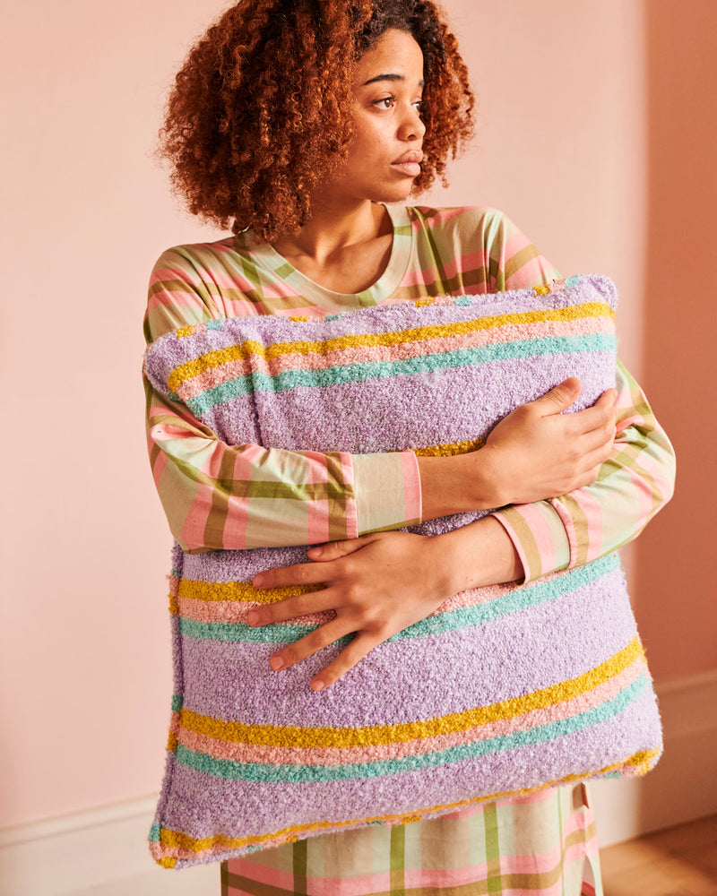 Mirage Stripe Square Boucle Cushion