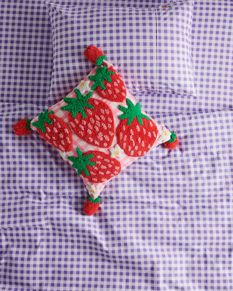 Strawberry Jam Tufted Pom Pom Cushion