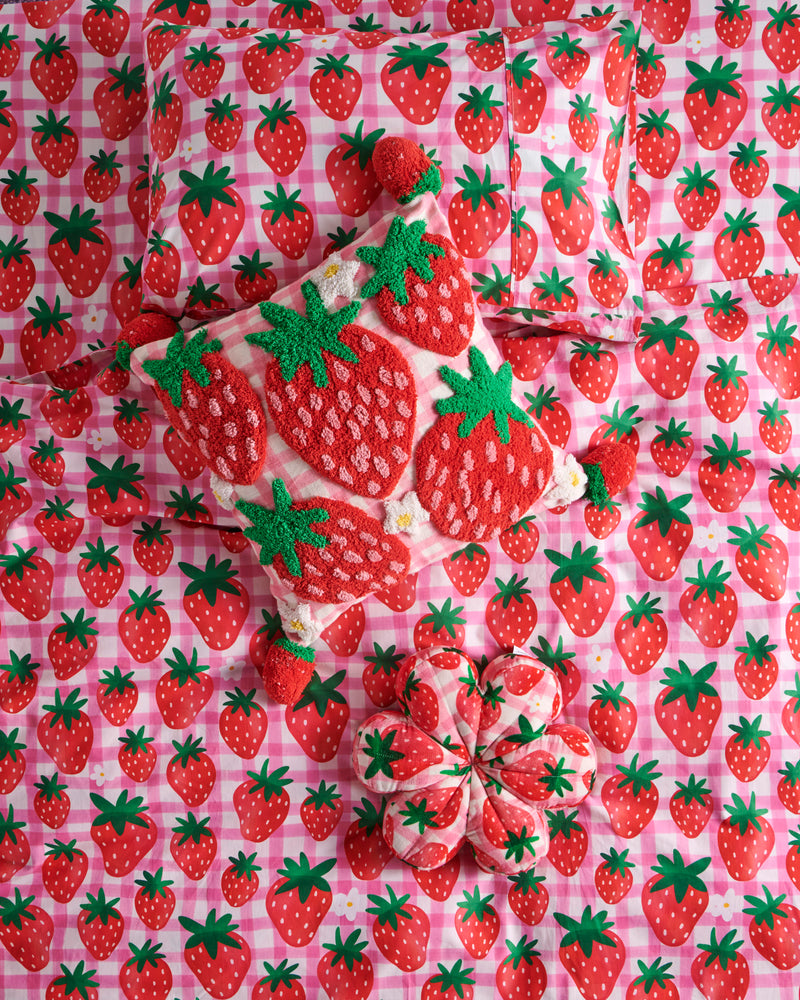 Strawberry Jam Velvet Petal Cushion