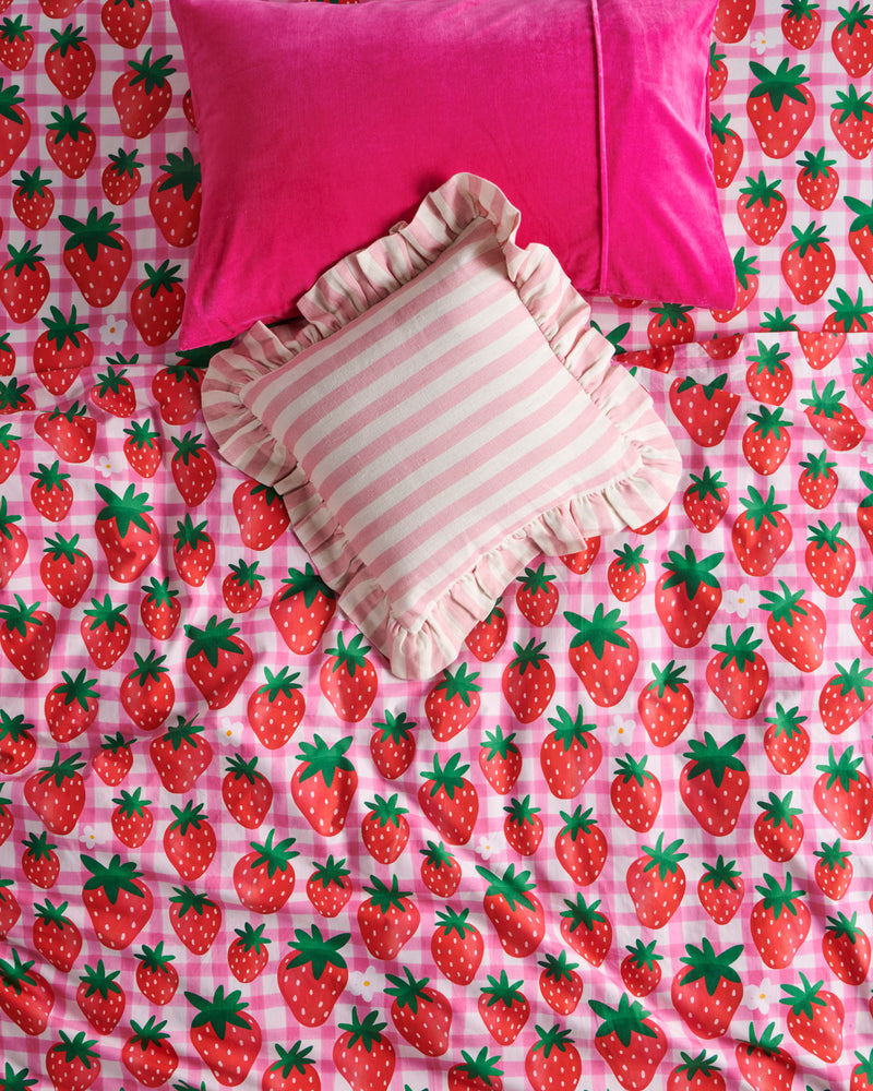 Cotton Candy Square Frill Upholstery Cushion