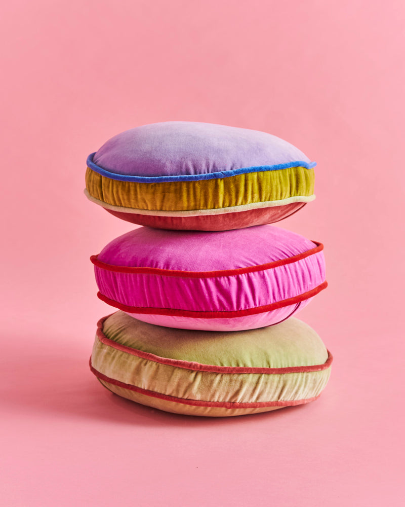 Pink Ambition Velvet Pea Cushion