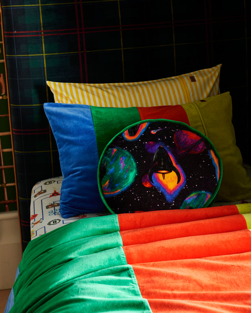 Forever Young Panelled Velvet Pillowcase