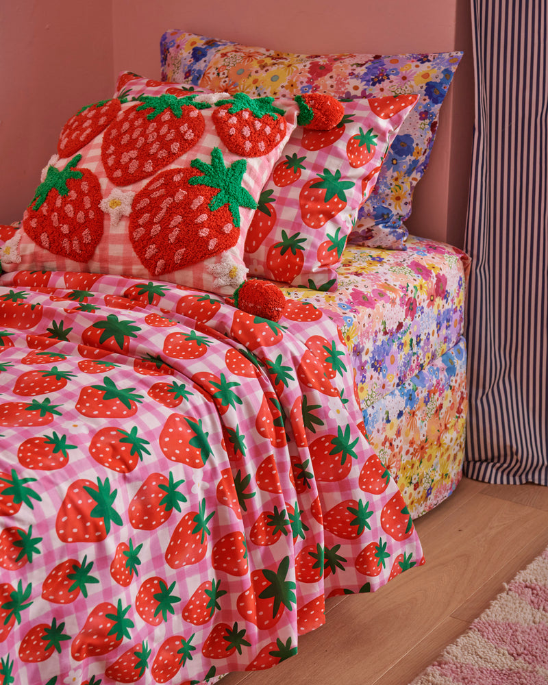 Strawberry Jam Organic Cotton Flat Sheet