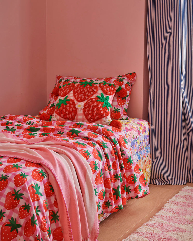 Strawberry Jam Organic Cotton Flat Sheet