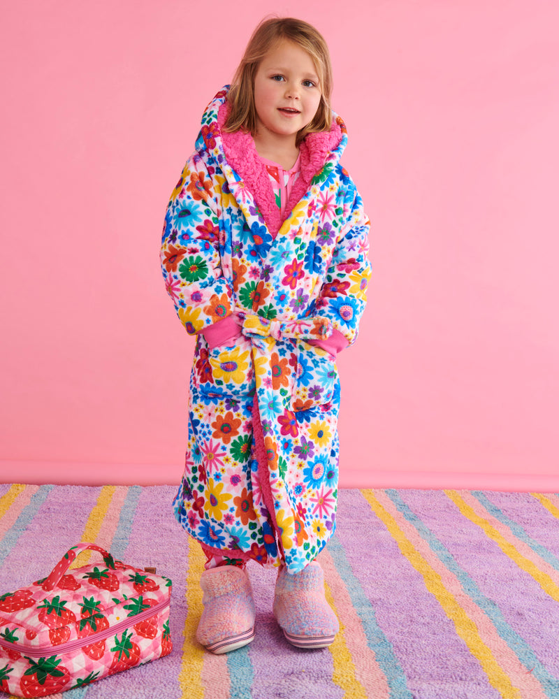 Rainbow Flowers Kuddle Kids Robe