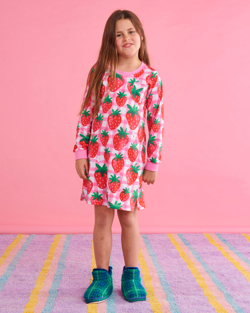 Strawberry Jam Organic Cotton Long Sleeve Nightie