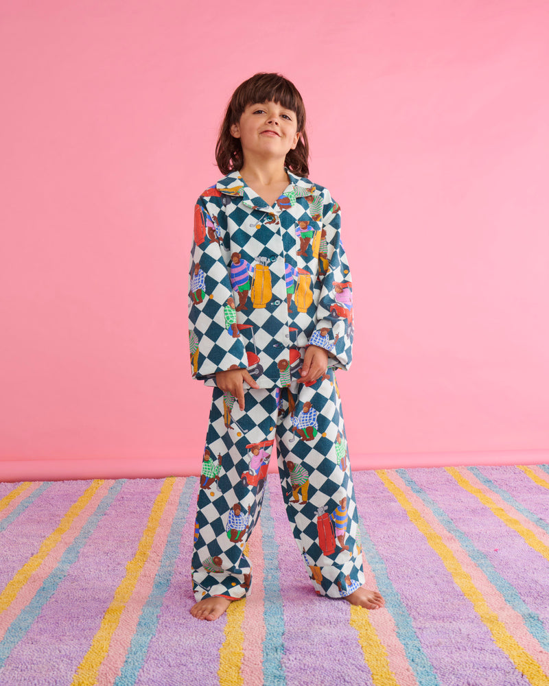 Hole In One Flannelette Long Sleeve Shirt & Pant Pyjama Set