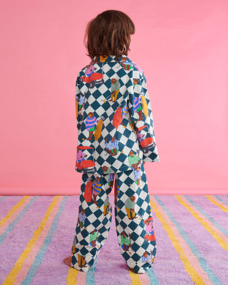 Hole In One Flannelette Long Sleeve Shirt & Pant Pyjama Set