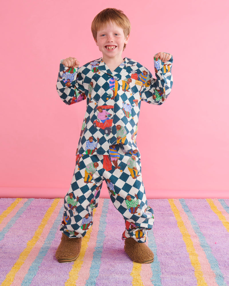 Hole In One Flannelette Long Sleeve Shirt & Pant Pyjama Set