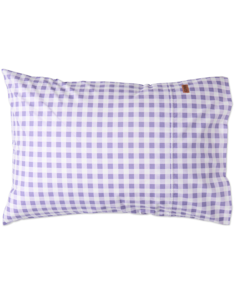 Lilac Gingham Organic Cotton Pillowcases