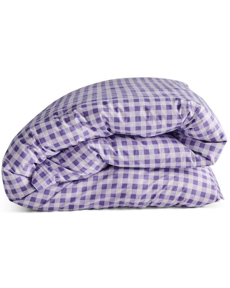 Lilac Gingham Organic Cotton Quilt Cover