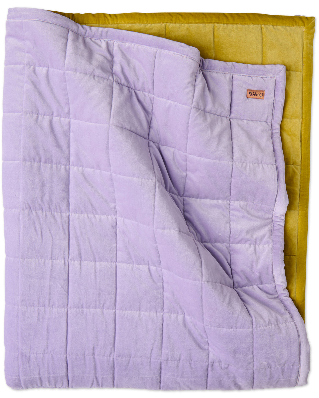 Lilac Palm Velvet Quilted Bedspread