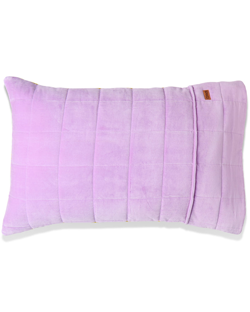 Lilac Palm Velvet Quilted Pillowcases