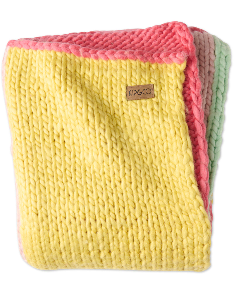 Melon Chunky Knit Blanket