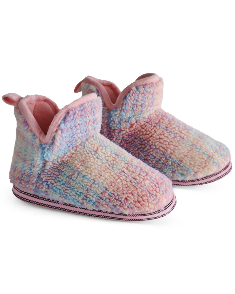 Pastel Dreams Tartan Sherpa Adult Ankle Boot