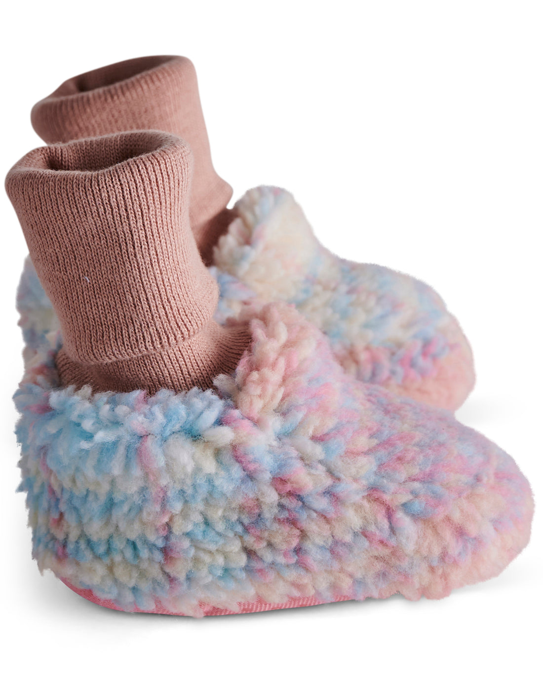 Pastel Dreams Tartan Sherpa Baby Booties