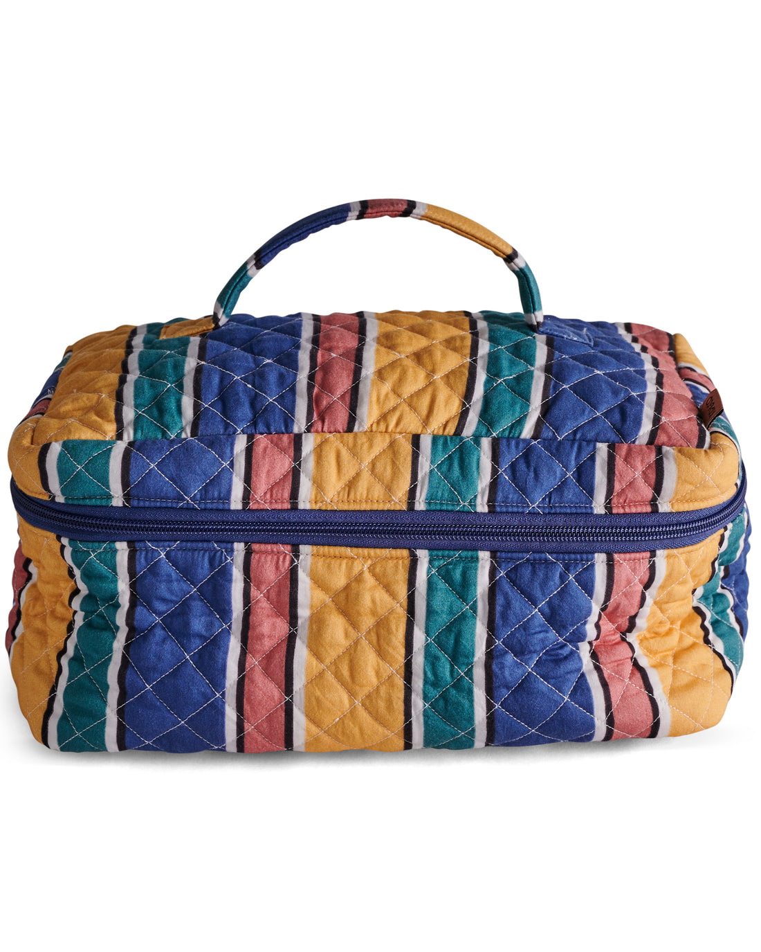 Pinto Stripe Quilted Cotton Toiletry Case