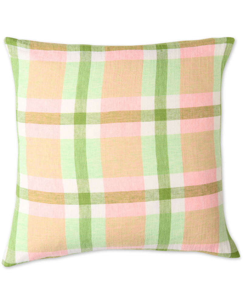 Pistachio Tartan Linen European Pillowcases