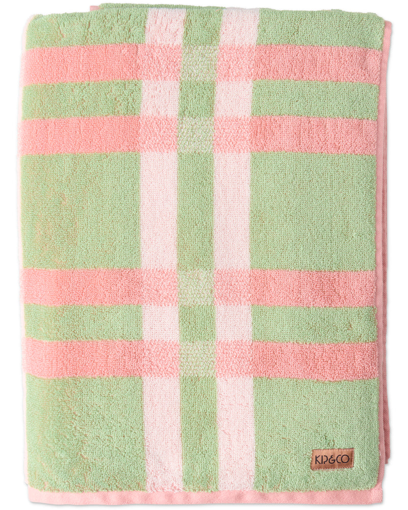 Pistachio Tartan Terry Bath Towel