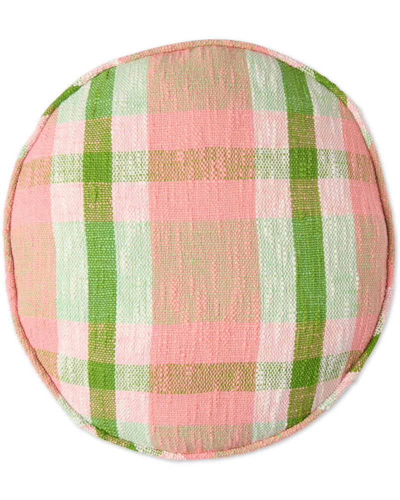 Pistachio Tartan Woven Pea Cushion