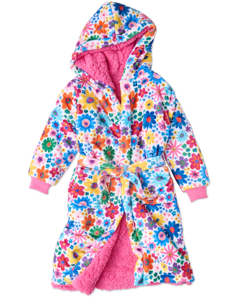 Rainbow Flowers Kuddle Kids Robe