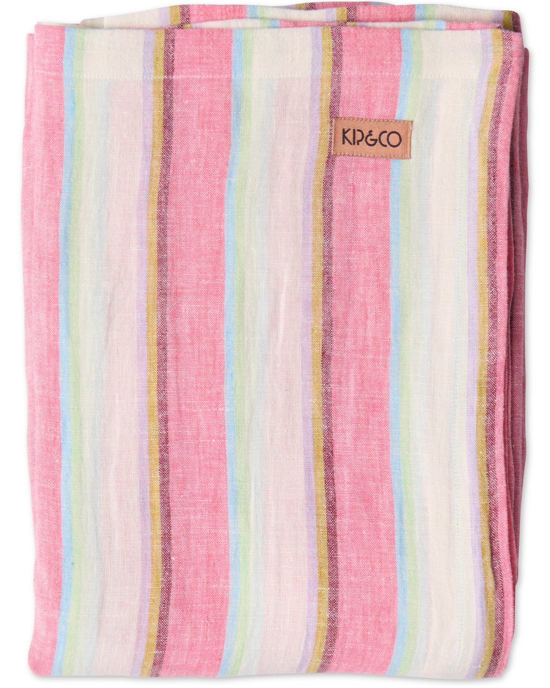 Rose Water Stripe Linen Tablecloth