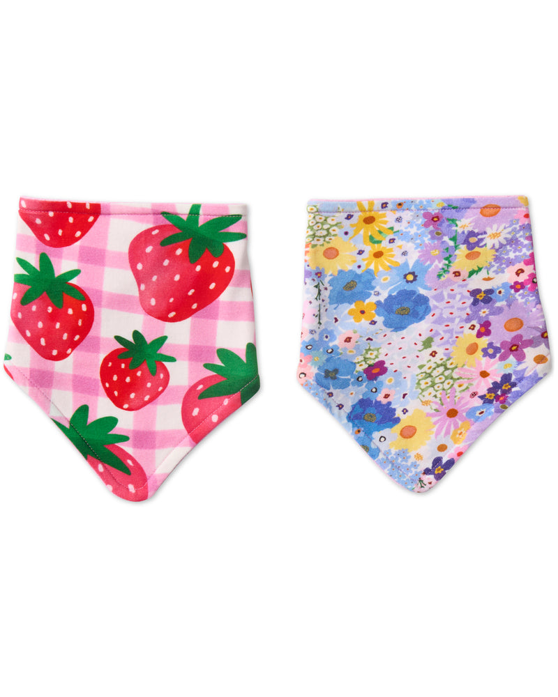 Strawberry Bloom Organic Cotton Dribble Bib Set