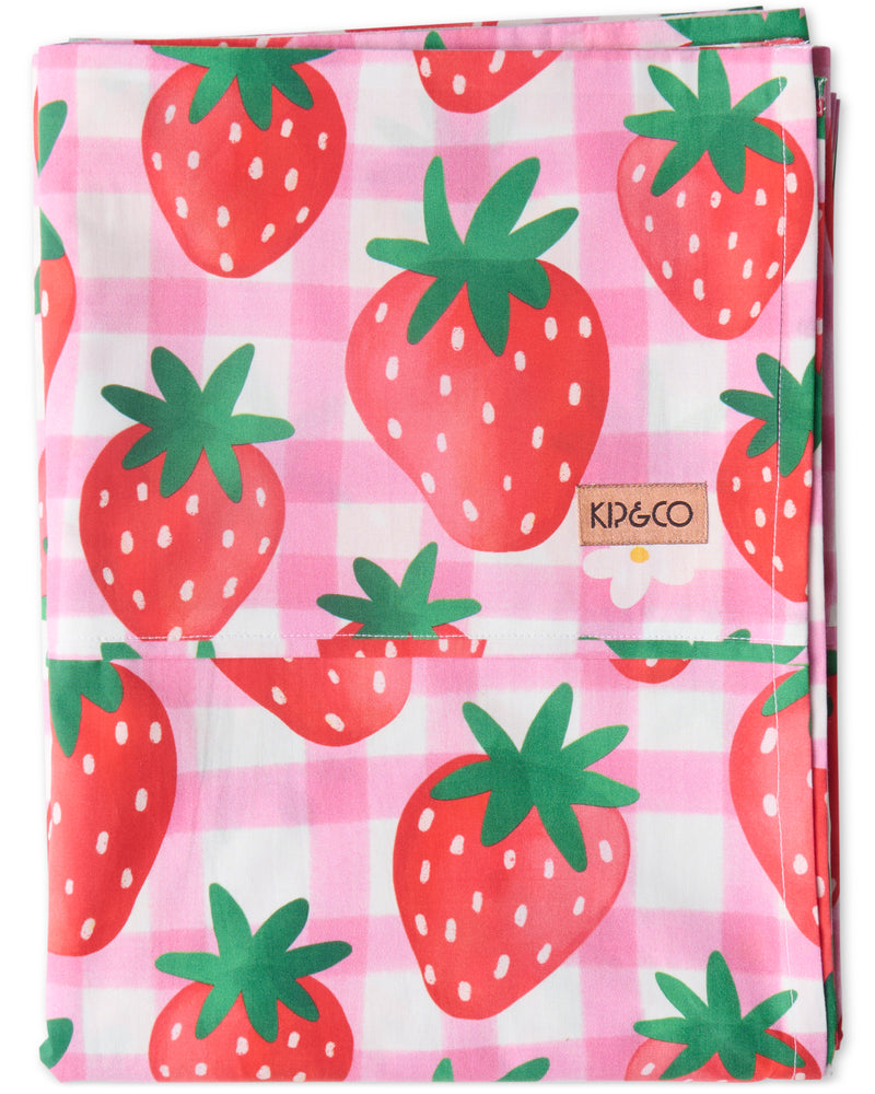 Strawberry Jam Organic Cotton Flat Sheet