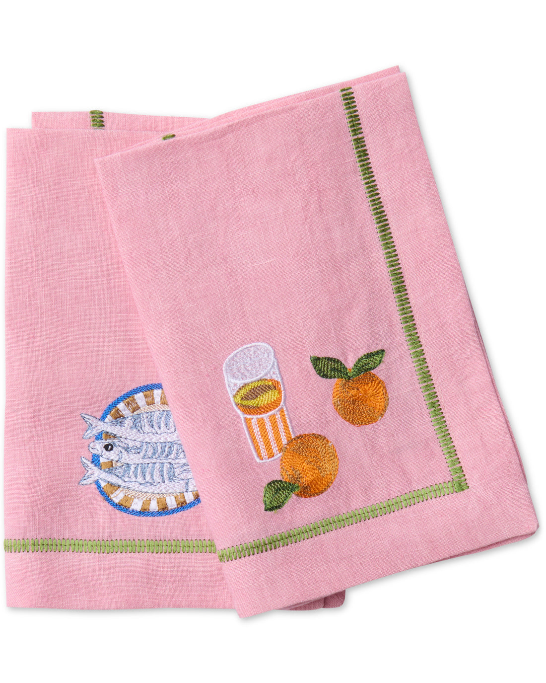 Supper Club Embroidered Linen 4P Napkin Set