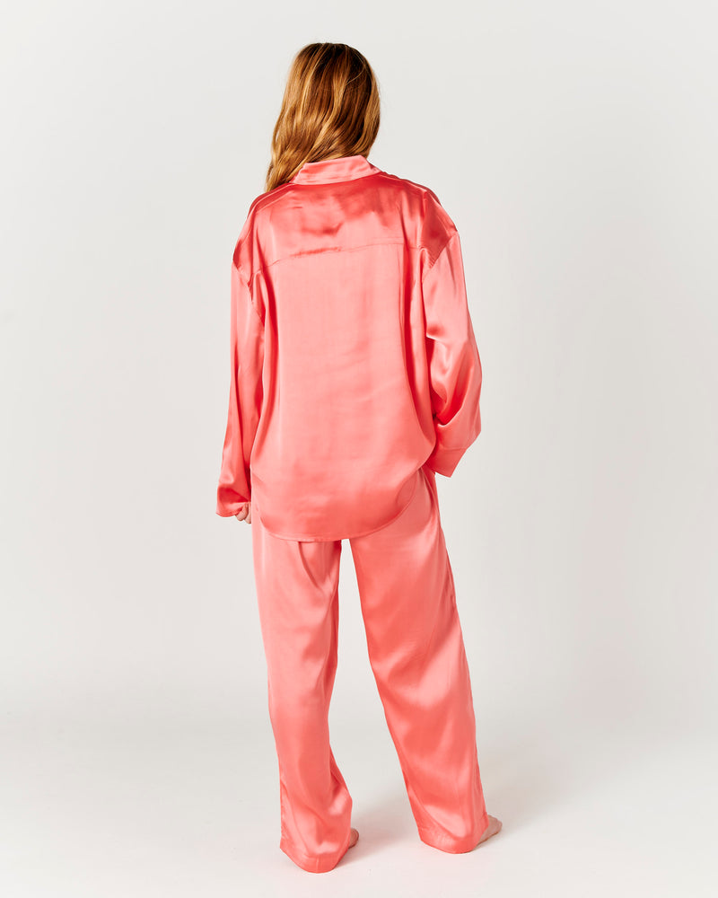 Cantaloupe Teen Eco Satin Long Sleeve Shirt & Pant Pyjama Set