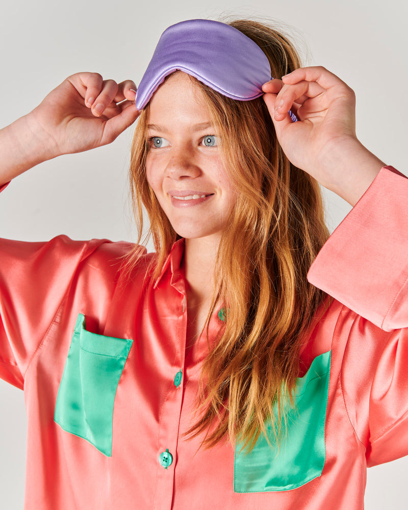 Cantaloupe Teen Eco Satin Long Sleeve Shirt & Pant Pyjama Set