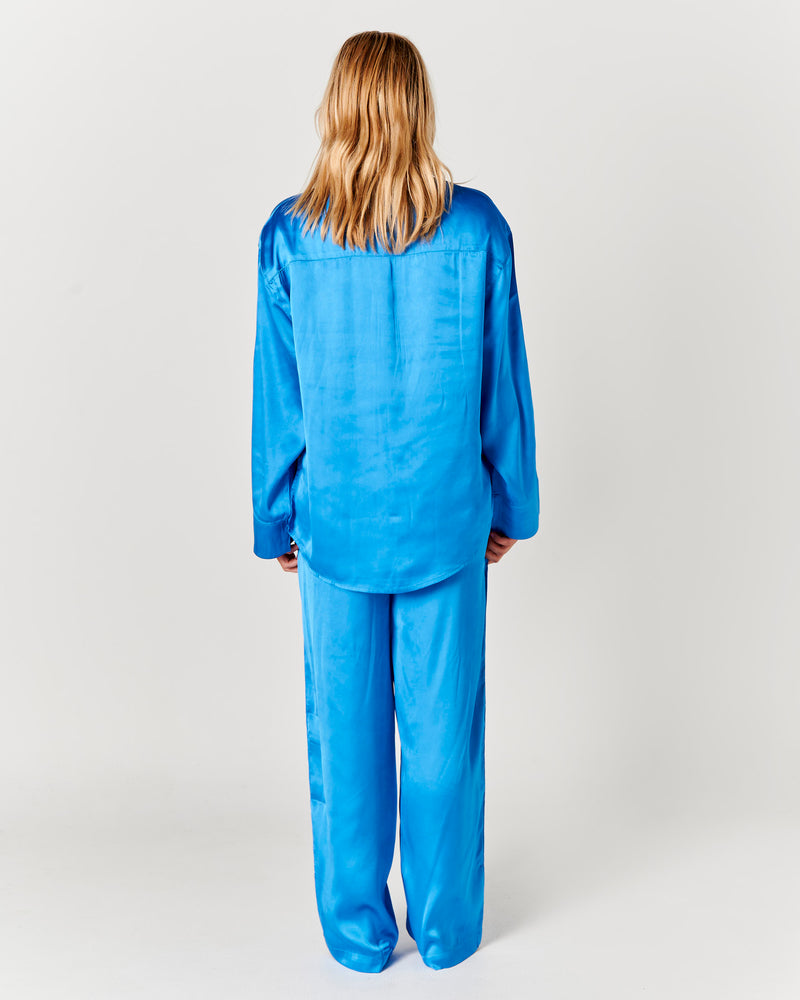 Sapphire Teen Eco Satin Long Sleeve Shirt & Pant Pyjama Set