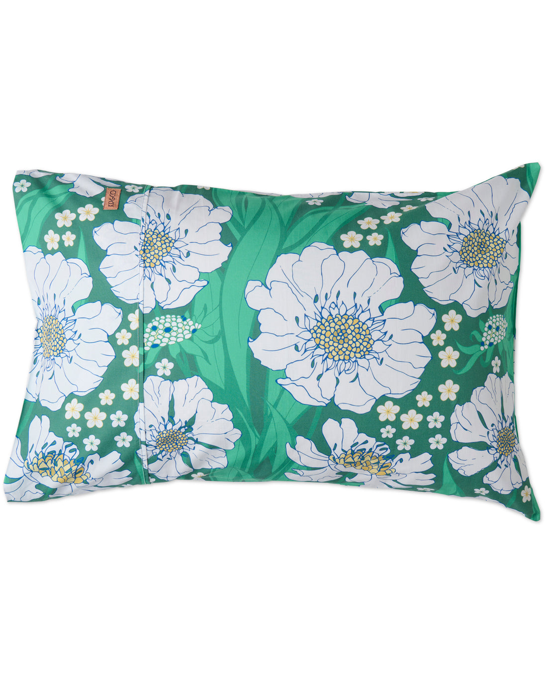 Tumbling Flowers Green Organic Cotton Pillowcases