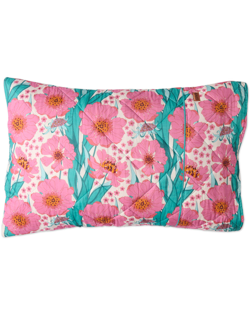 Tumbling Flowers Pink Organic Cotton Quilted Pillowcases