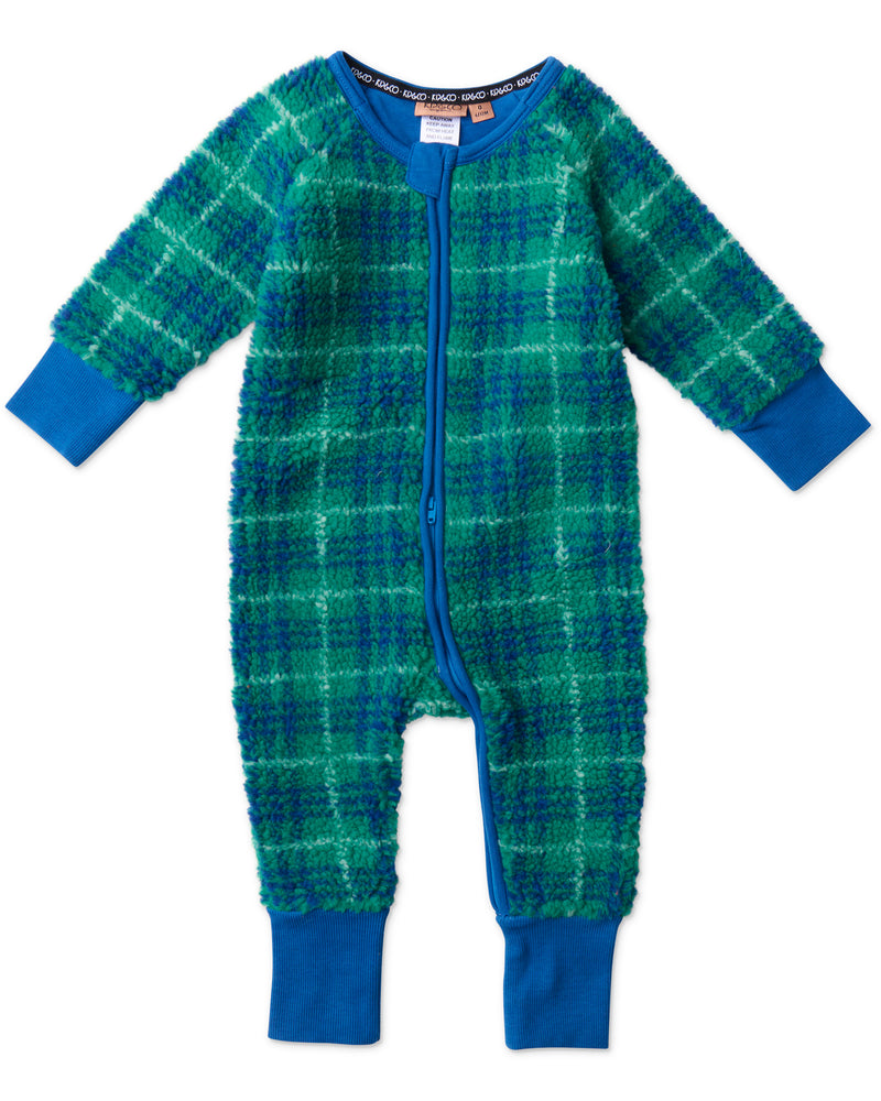 Wilderness Tartan Sherpa Long Sleeve Zip Romper