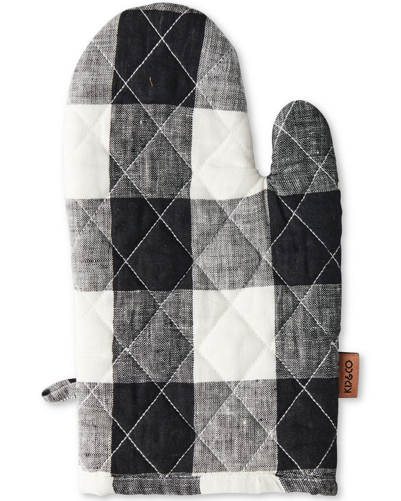 Black & White Gingham Oven Mitt