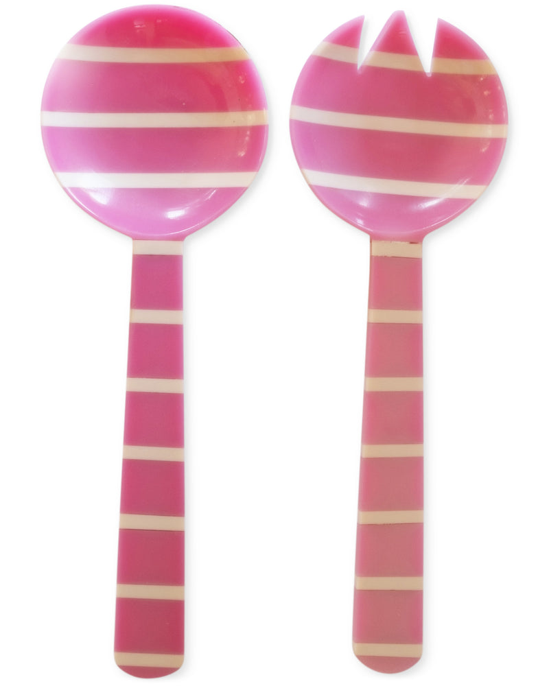 Gypsy Rose Stripe Resin Salad Servers